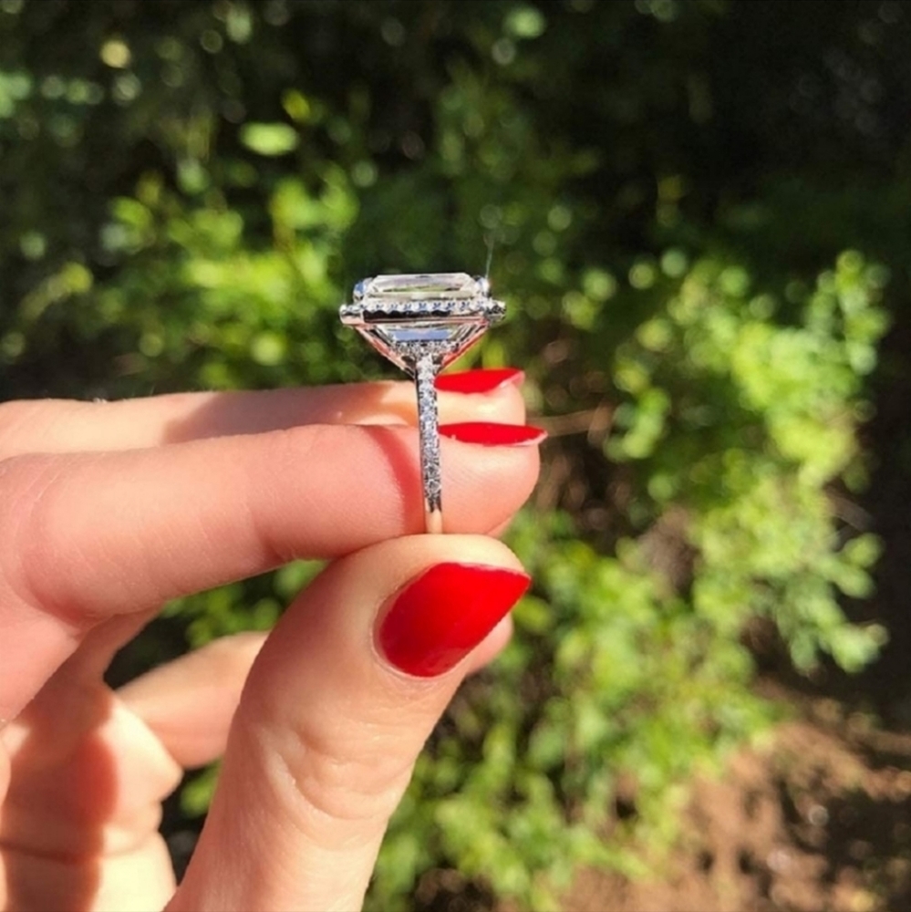 Radiant Square Cut Statement Ring CZ Stone Large Maximalist - Picture 3 of 4